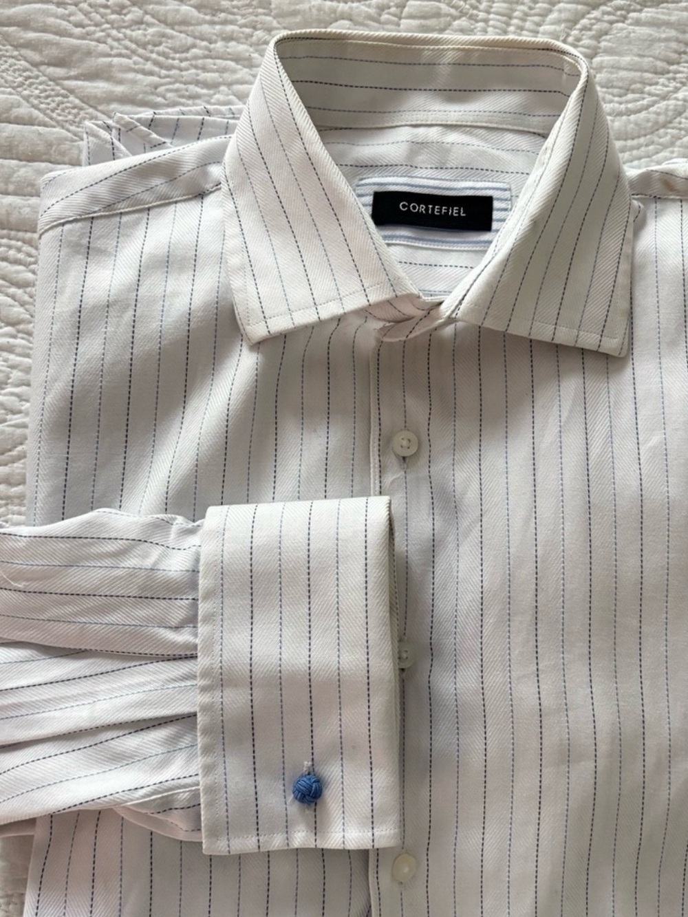Men's white  Pinstripe Dress Shirt large size